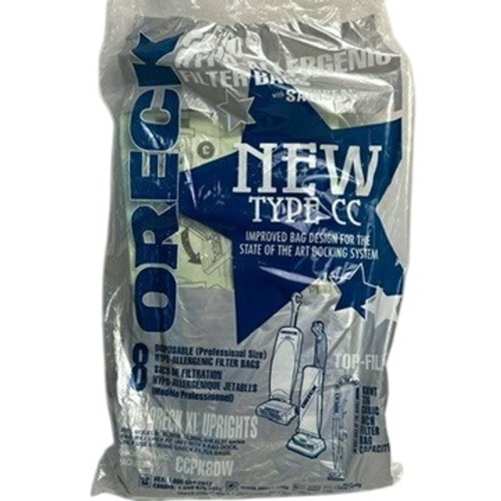 Oreck XL‎ Type CC Hypo-Allergenic Vacuum Cleaner Bags ~ CCPK8DW 7 In Pack
